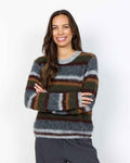 Hadil 2 Stickad Pullover Dam Forest Night Melange Combi | Smilebutiken - Soyaconcept