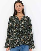 Halbin 1 Floral Shirt Blouse Women Forest Night Combi | Smilebutiken - Soyaconcept