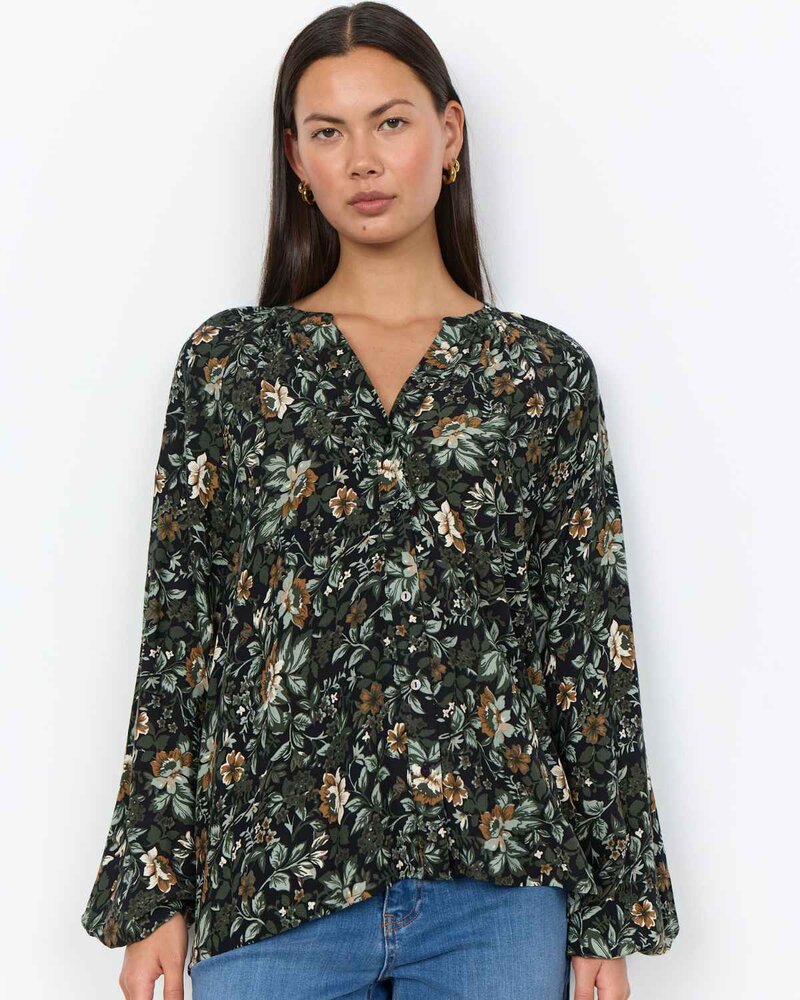 Halbin 1 Blommig Skjortblus Dam Forest Night Combi | Smilebutiken - Soyaconcept