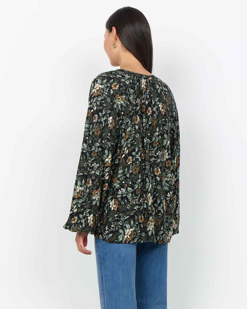 Halbin 1 Floral Shirt Blouse Women Forest Night Combi | Smilebutiken - Soyaconcept