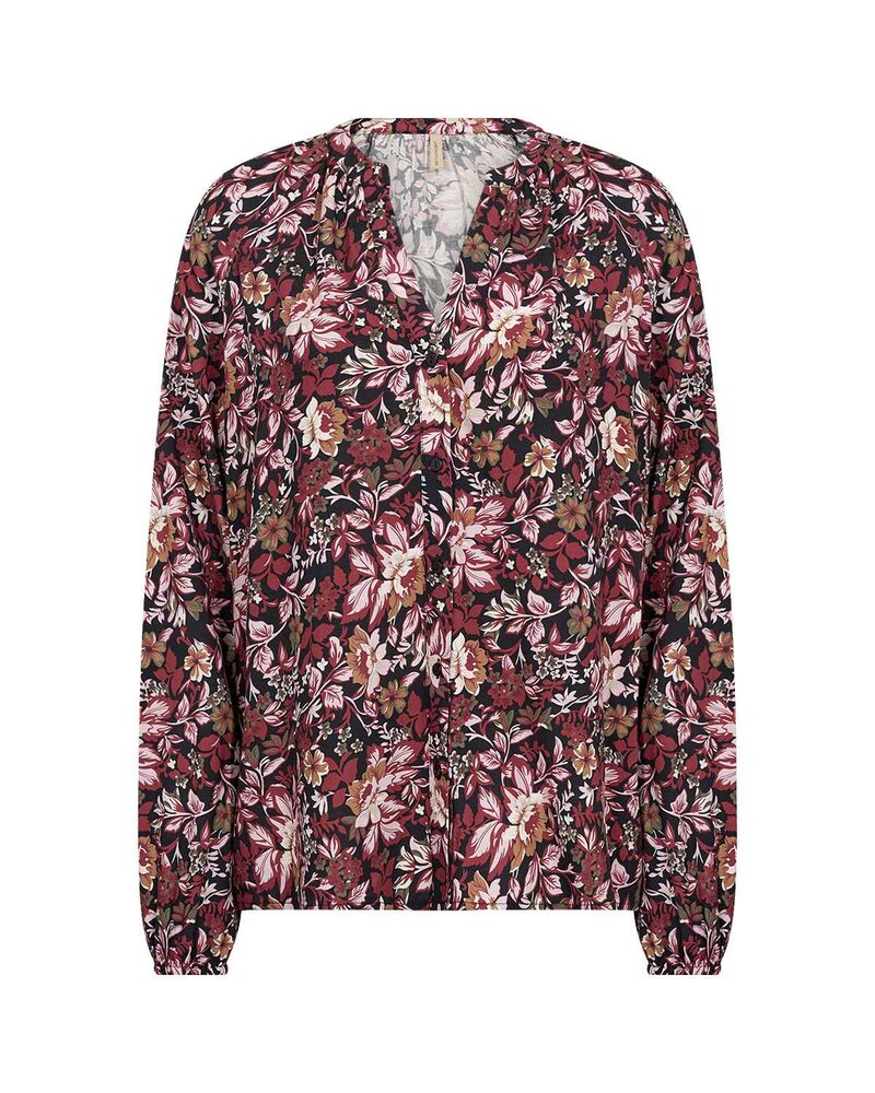 Halbin 1 Floral Shirt Blouse Women Madder Brown Combi | Smilebutiken - Soyaconcept