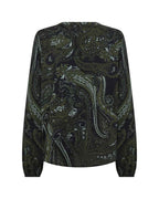 Halna 2 Paisley Patterned Blouse Women Forest Night Combi | Smilebutiken - Soyaconcept