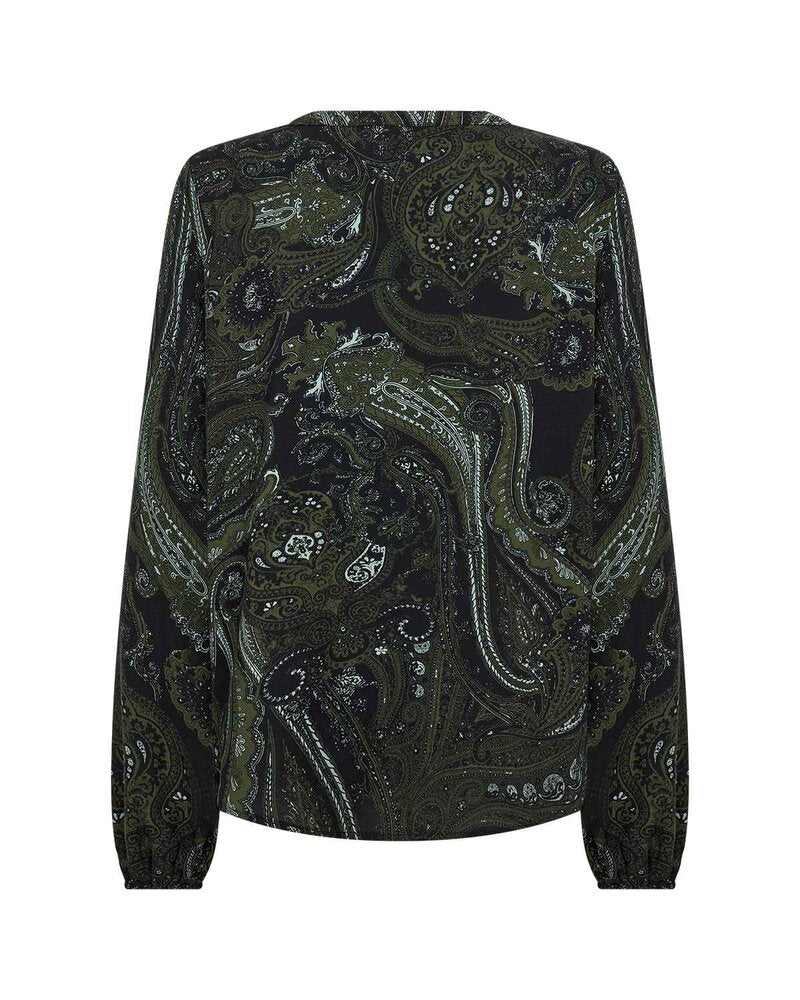 Halna 2 Paisley Patterned Blouse Women Forest Night Combi | Smilebutiken - Soyaconcept