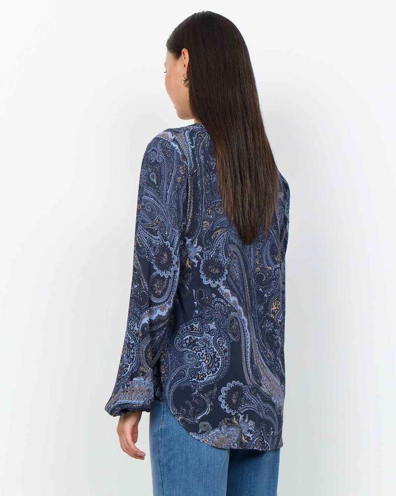 Halna 2 Paisley Patterned Blouse Women Navy Combi | Smilebutiken - Soyaconcept