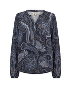 Halna 2 Paisley Patterned Blouse Women Navy Combi | Smilebutiken - Soyaconcept