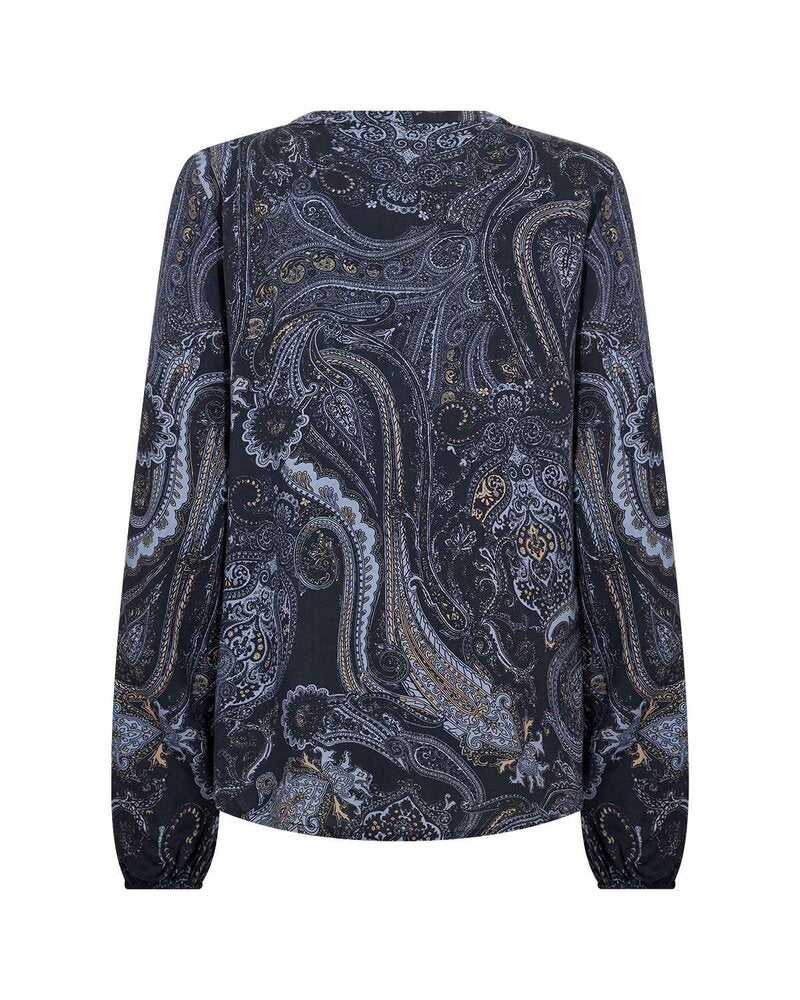 Halna 2 Paisley Patterned Blouse Women Navy Combi | Smilebutiken - Soyaconcept