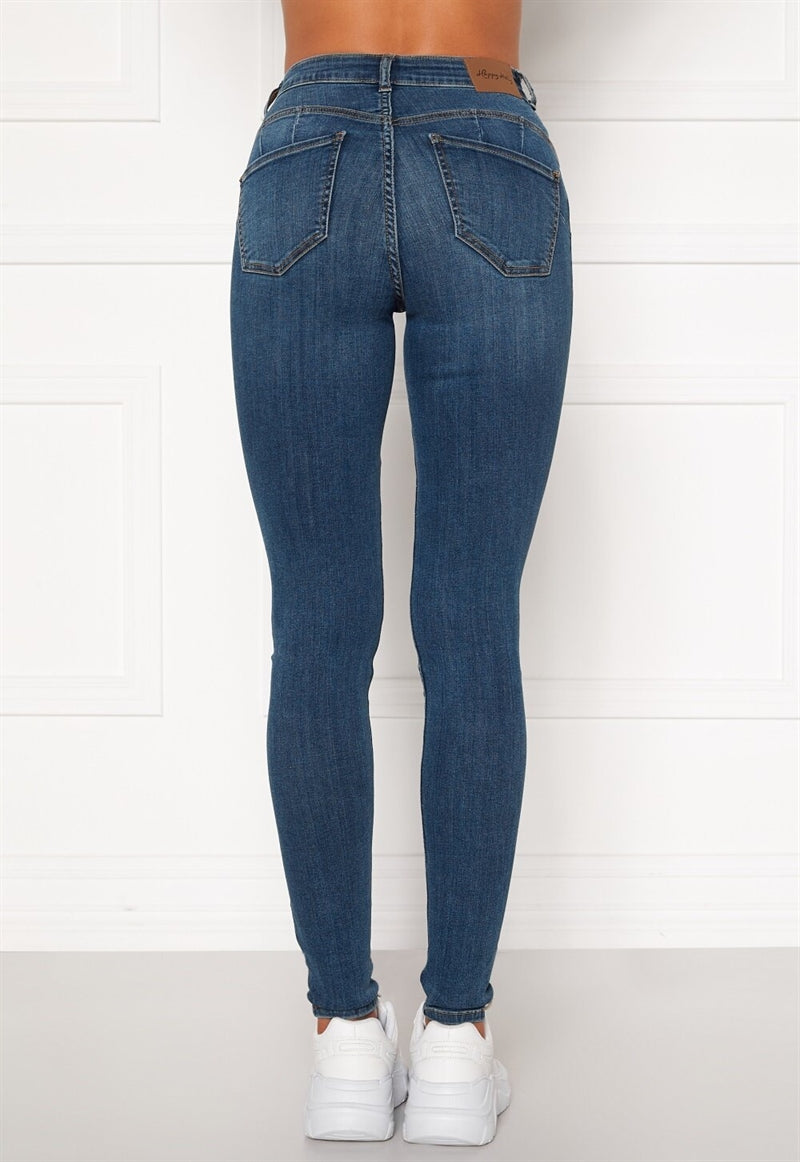 Amy Push Up Stretchjeans Dam Mellanblå - Happy Holly