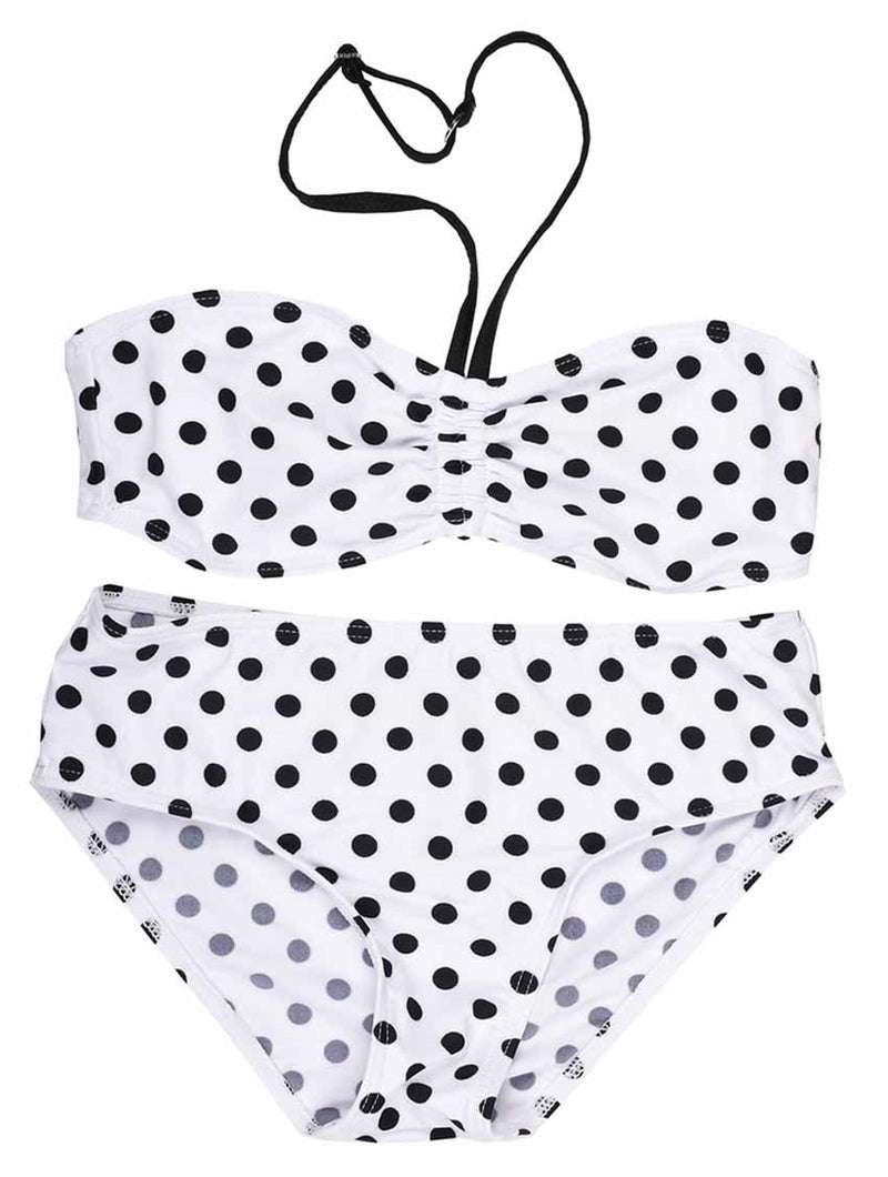 Harper Bikini White Black Polka Dot Kids Junior - Lindberg