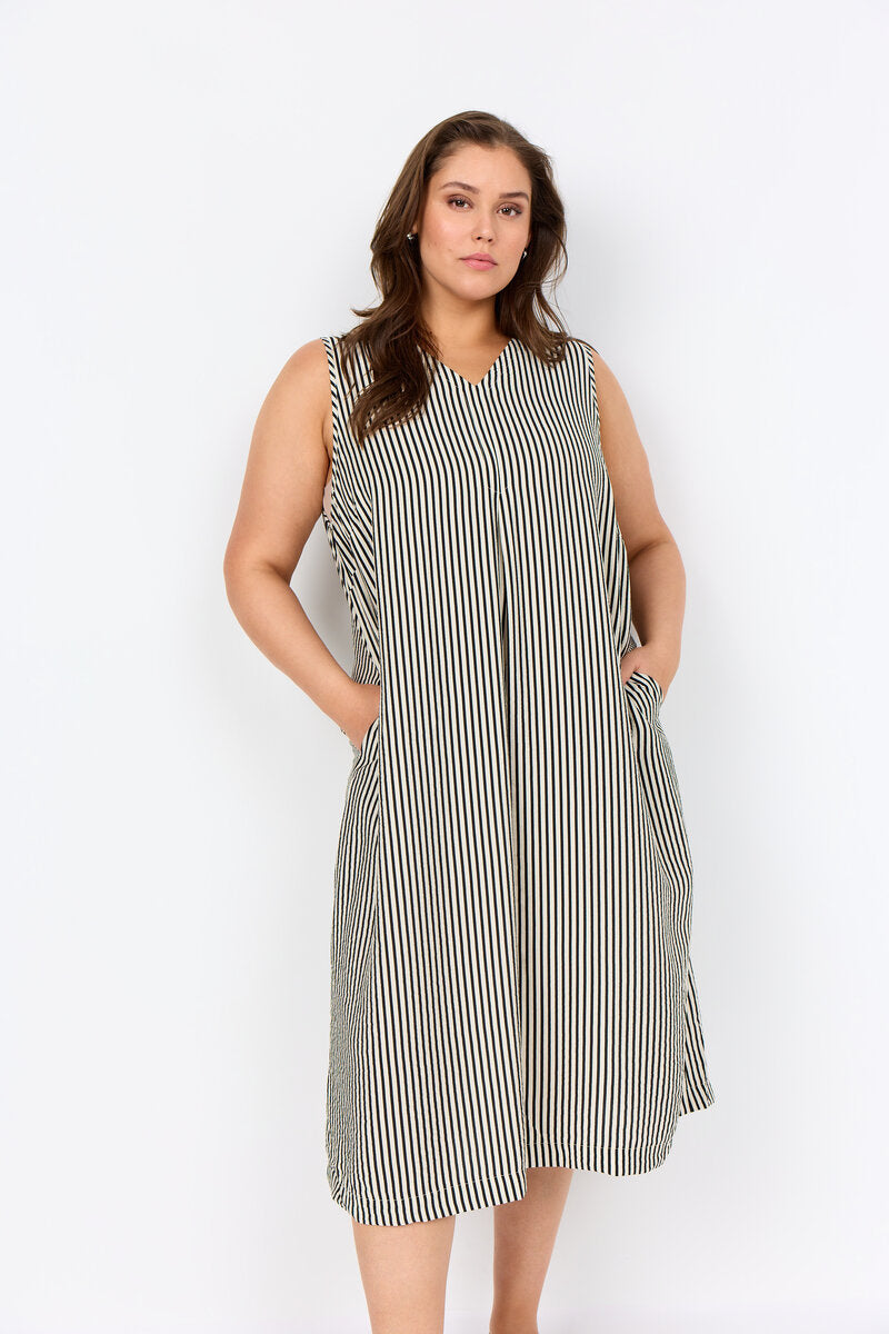 Hedi 3 Sleeveless Dress Women Cream Combi | Smilebutiken - Wasabiconcept