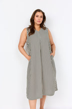 Hedi 3 Sleeveless Dress Women Cream Combi | Smilebutiken - Wasabiconcept