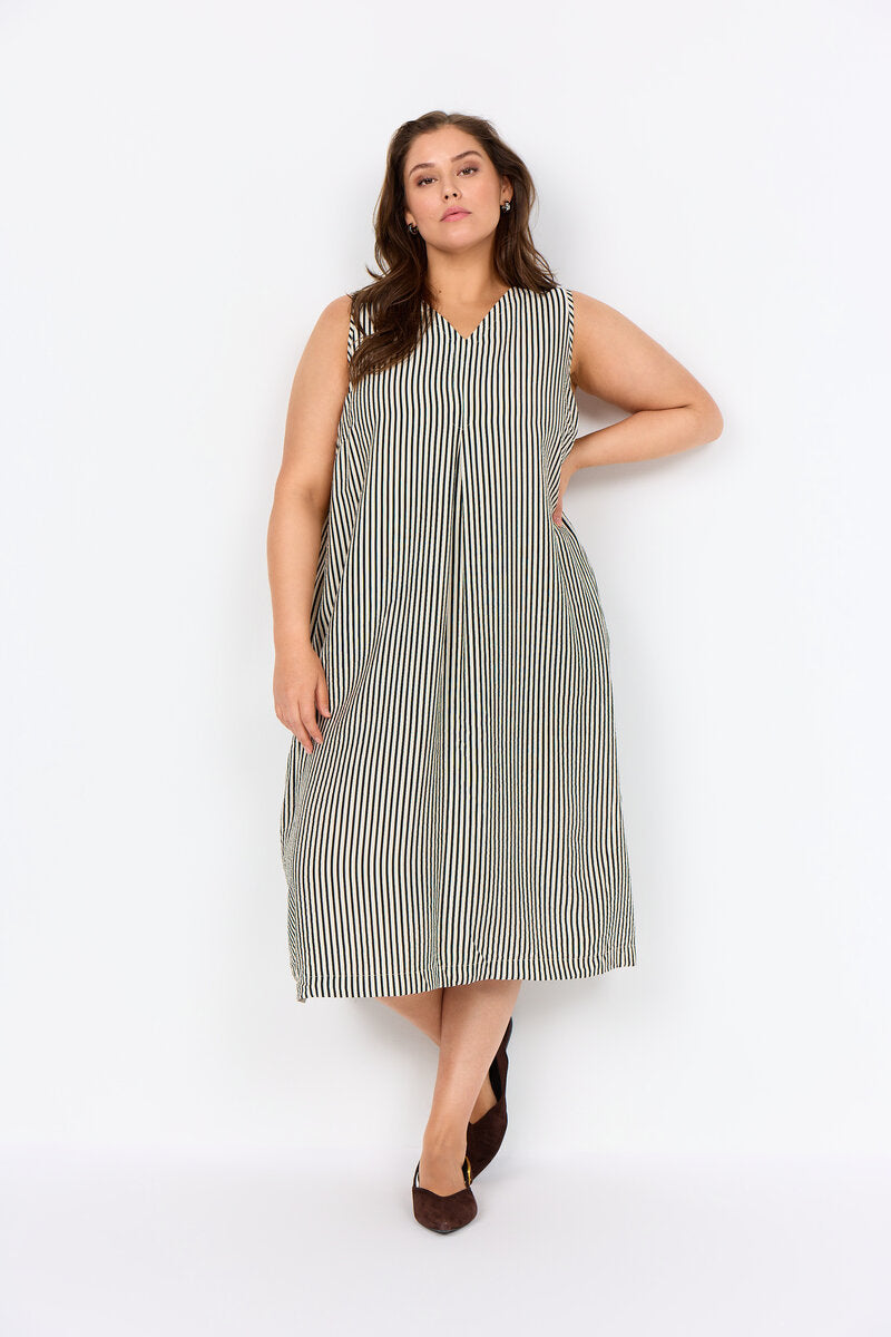 Hedi 3 Sleeveless Dress Women Cream Combi | Smilebutiken - Wasabiconcept