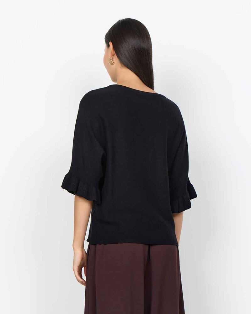 Helda 1 Pullover with Ruffle Sleeves Women Black | Smilebutiken - Soyaconcept