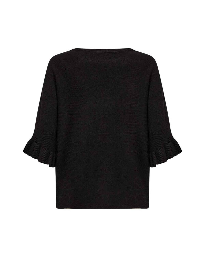 Helda 1 Pullover with Ruffle Sleeves Women Black | Smilebutiken - Soyaconcept