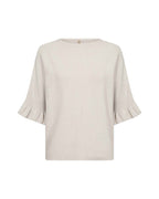 Helda 1 Pullover Med Volangärm Dam Light Sand Melange | Smilebutiken - Soyaconcept