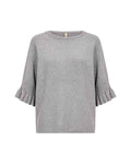 Helda 1 Pullover Med Volangärm Dam Medium Grey Melange | Smilebutiken - Soyaconcept