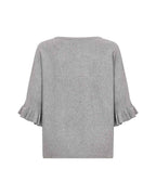 Helda 1 Pullover Med Volangärm Dam Medium Grey Melange | Smilebutiken - Soyaconcept
