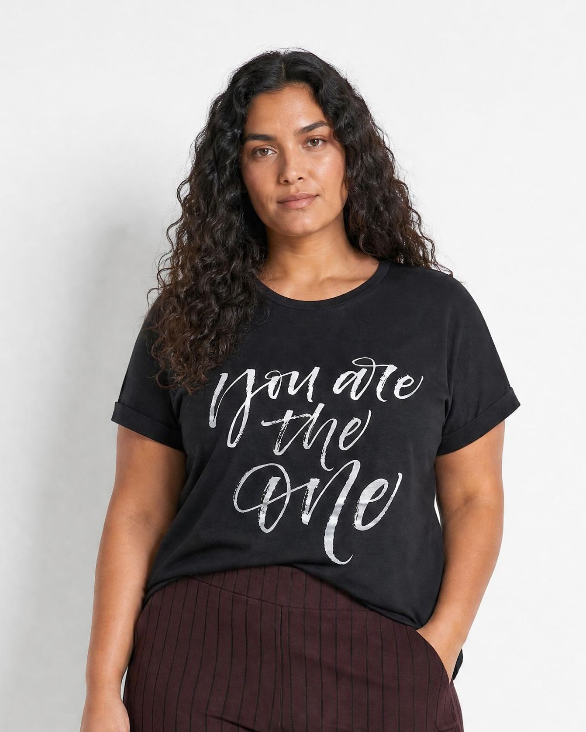 Helene T-shirt Dam Svart Black Combi | Smilebutiken - Wasabiconcept