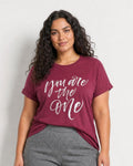 Helene T-shirt Dam Vinröd Rhododendron Combi | Smilebutiken - Wasabiconcept