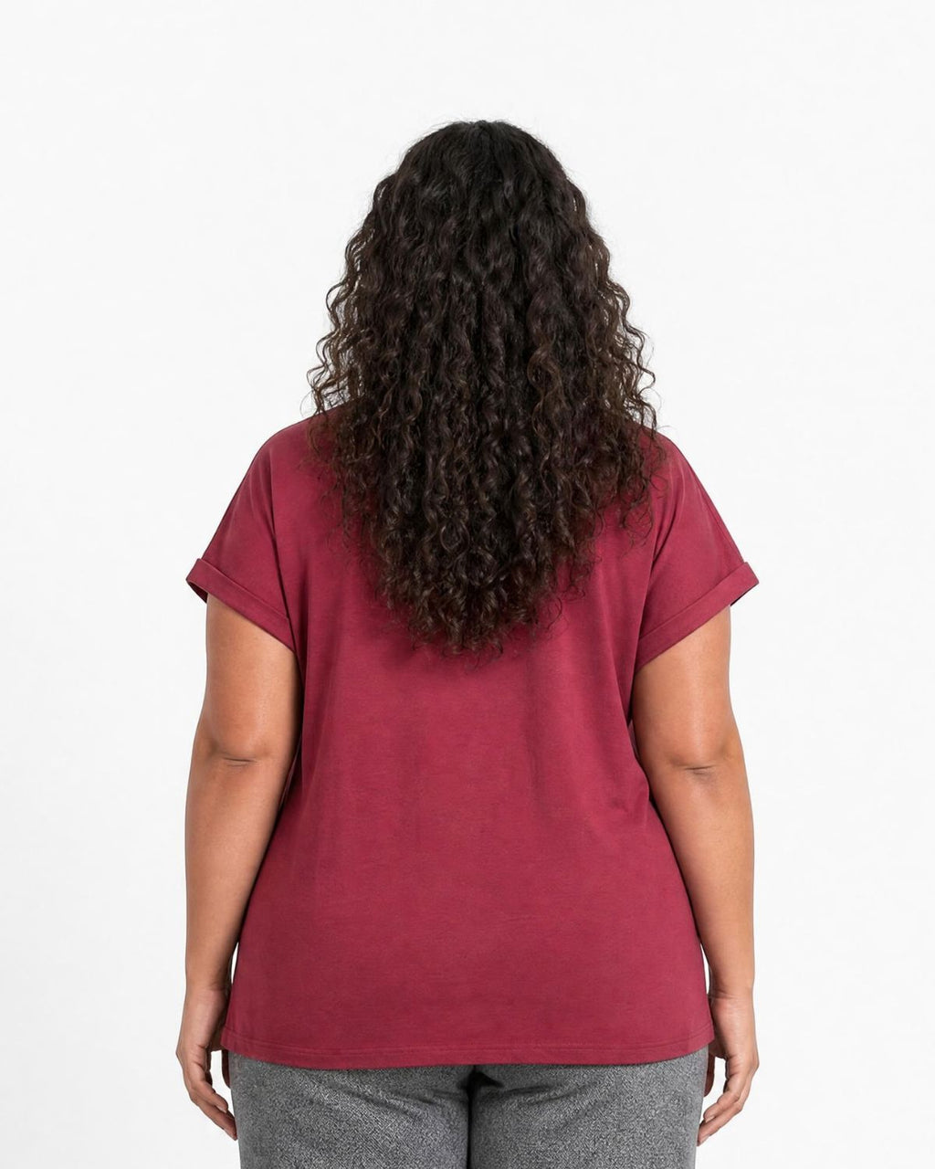 Helene T-shirt Dam Vinröd Rhododendron Combi | Smilebutiken - Wasabiconcept