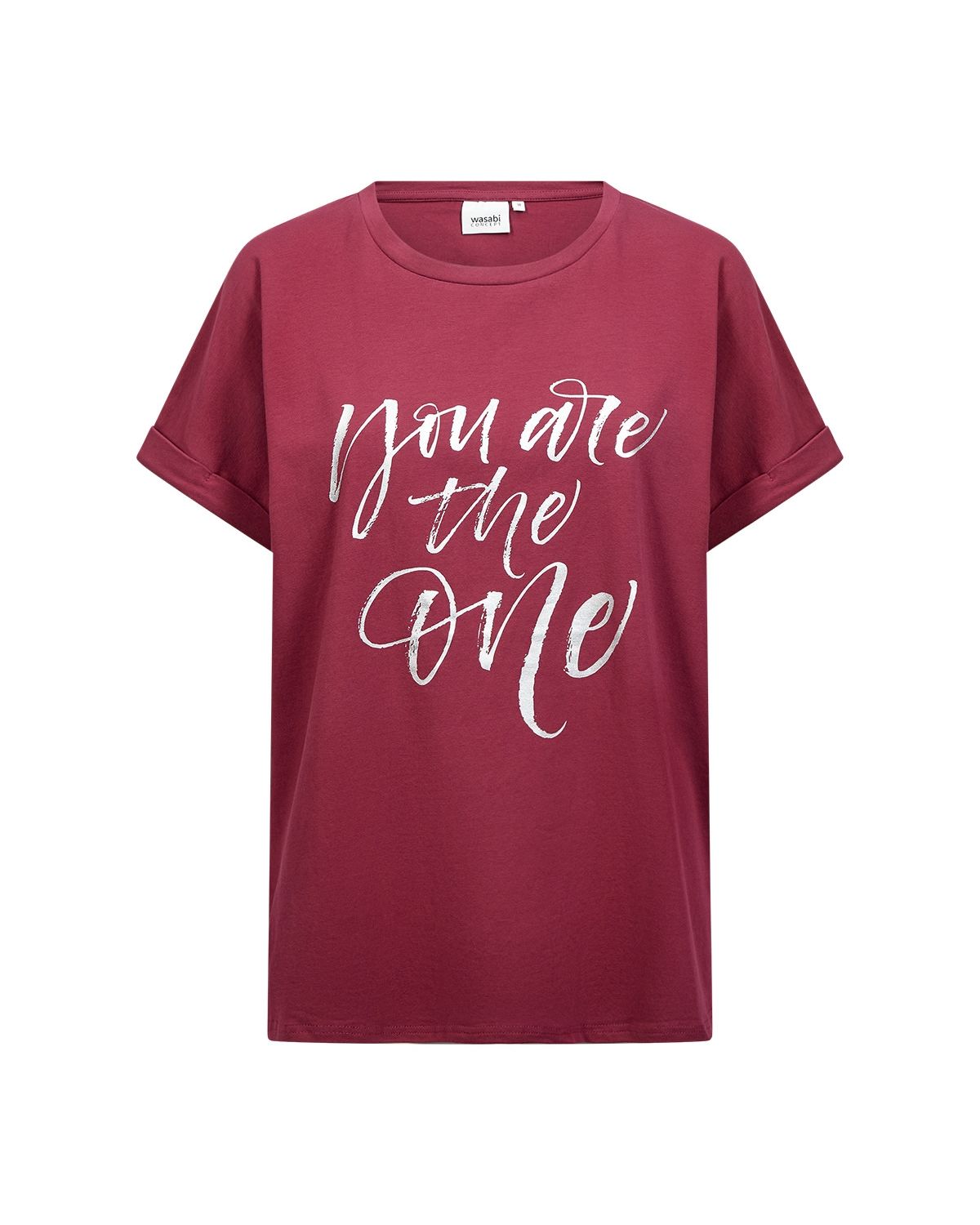 Helene T-shirt Dam Vinröd Rhododendron Combi | Smilebutiken - Wasabiconcept