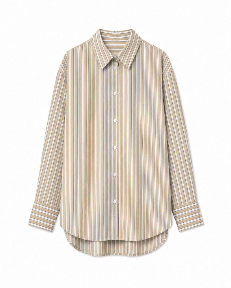 Her Striped Shirt Women Beige Savannah Tan | Smilebutiken - Copenhagen