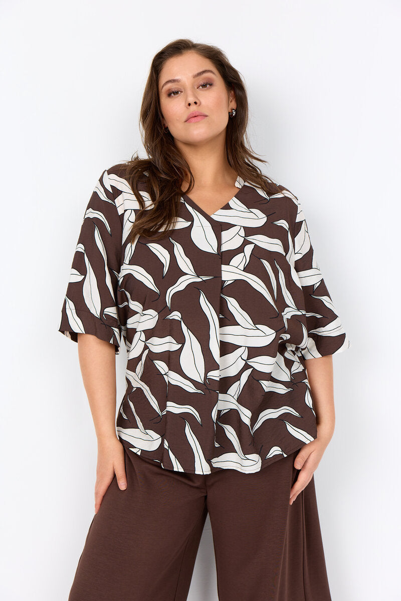 Hermina 2 Mönstrad Blus Hot Fudge Combi | Smilebutiken - Wasabiconcept
