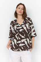 Hermina 2 Patterned Blouse Hot Fudge Combi | Smilebutiken - Wasabiconcept