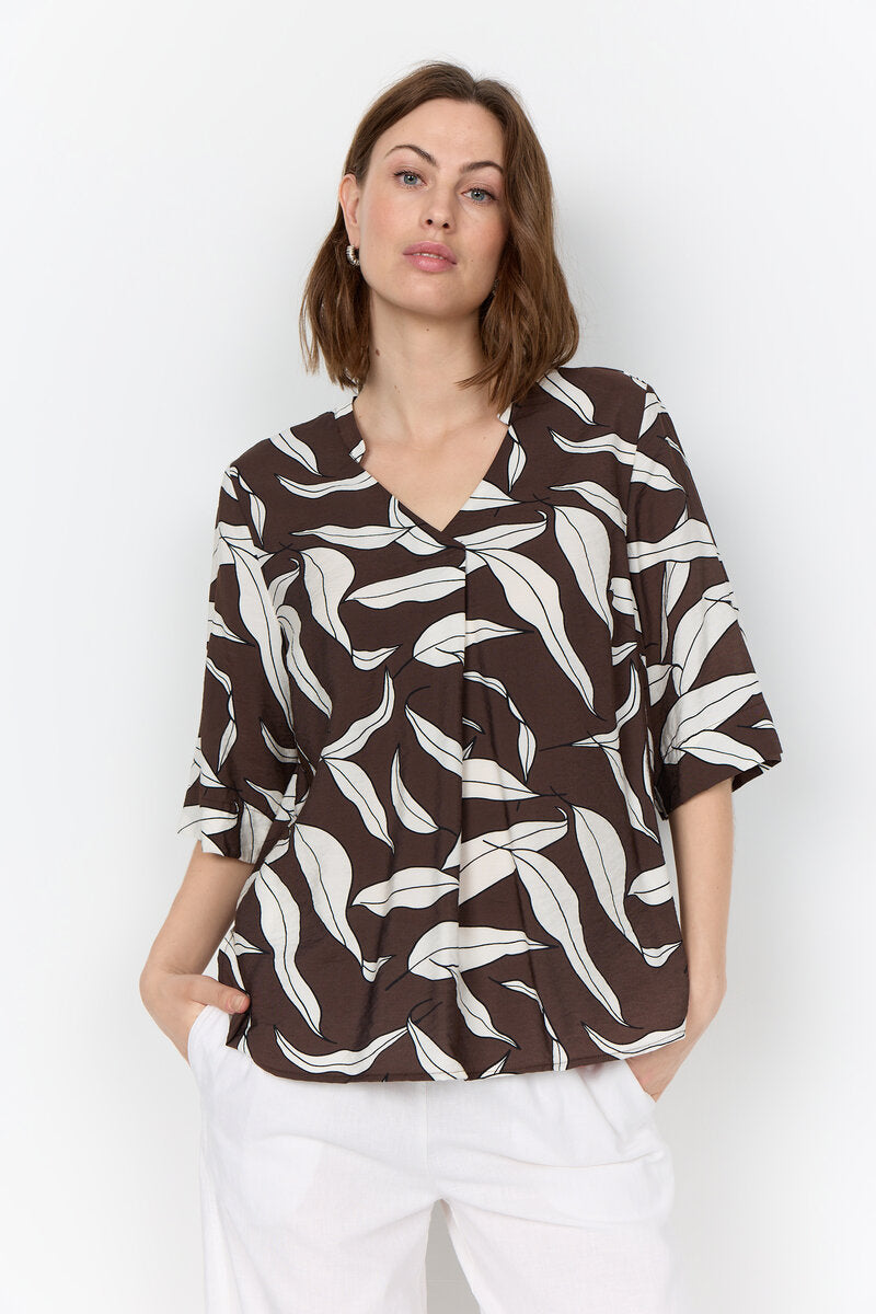 Hermina 2 Mönstrad Blus Hot Fudge Combi | Smilebutiken - Wasabiconcept