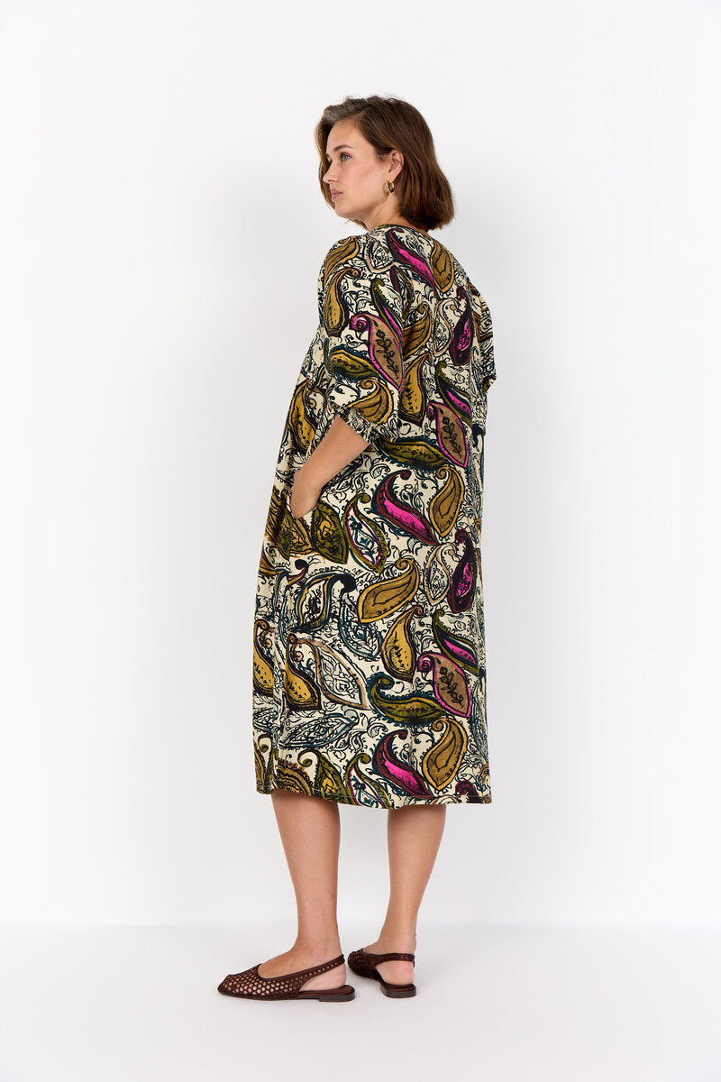Heva 4 Paisley Dress Women Cream Combi | Smilebutiken - Wasabiconcept