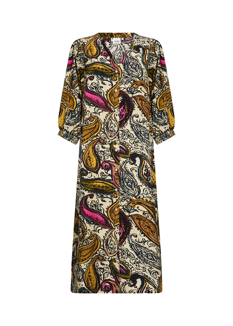 Heva 4 Paisley Dress Women Cream Combi | Smilebutiken - Wasabiconcept