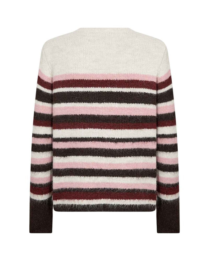 Ilene 5 Stickad Pullover Dam Madder Brown Melange Combi | Smilebutiken - Soyaconcept