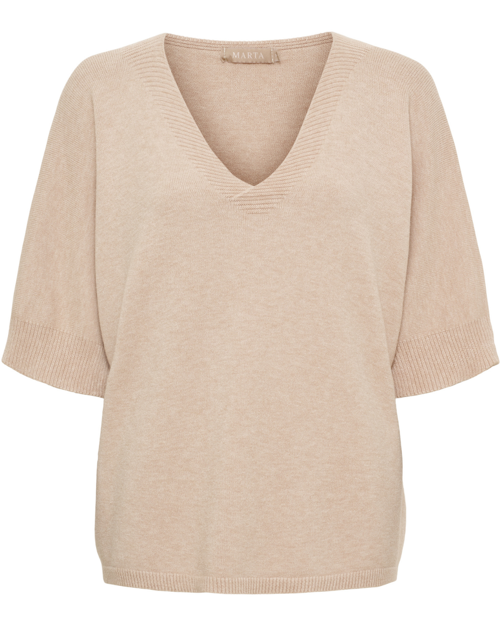 Inaya V-ringad Pullover Dam Beige Camello Mel | Smilebutiken - Marta du Chateau