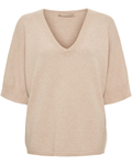 Inaya V-ringad Pullover Dam Beige Camello Mel | Smilebutiken - Marta du Chateau