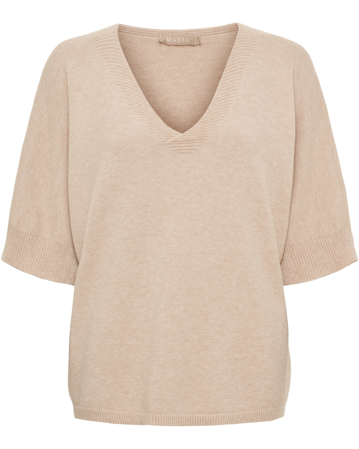 Inaya V-ringad Pullover Dam Beige Camello Mel | Smilebutiken - Marta du Chateau