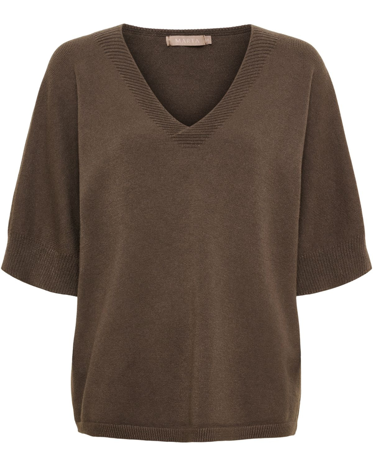 Inaya V-ringad Pullover Dam Brun Chocolate | Smilebutiken - Marta du Chateau