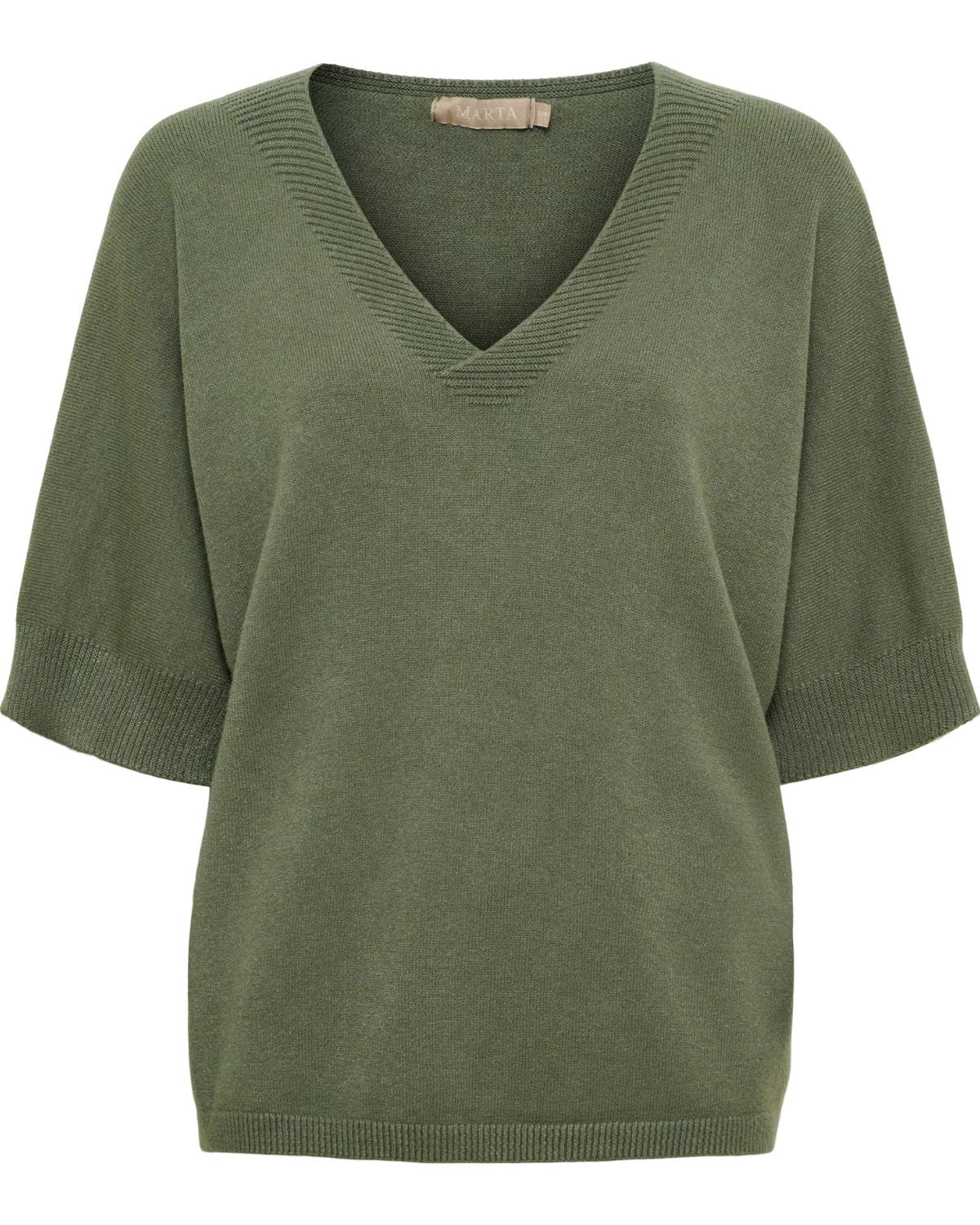 Inaya V-ringad Pullover Dam Grön Military | Smilebutiken - Marta du Chateau