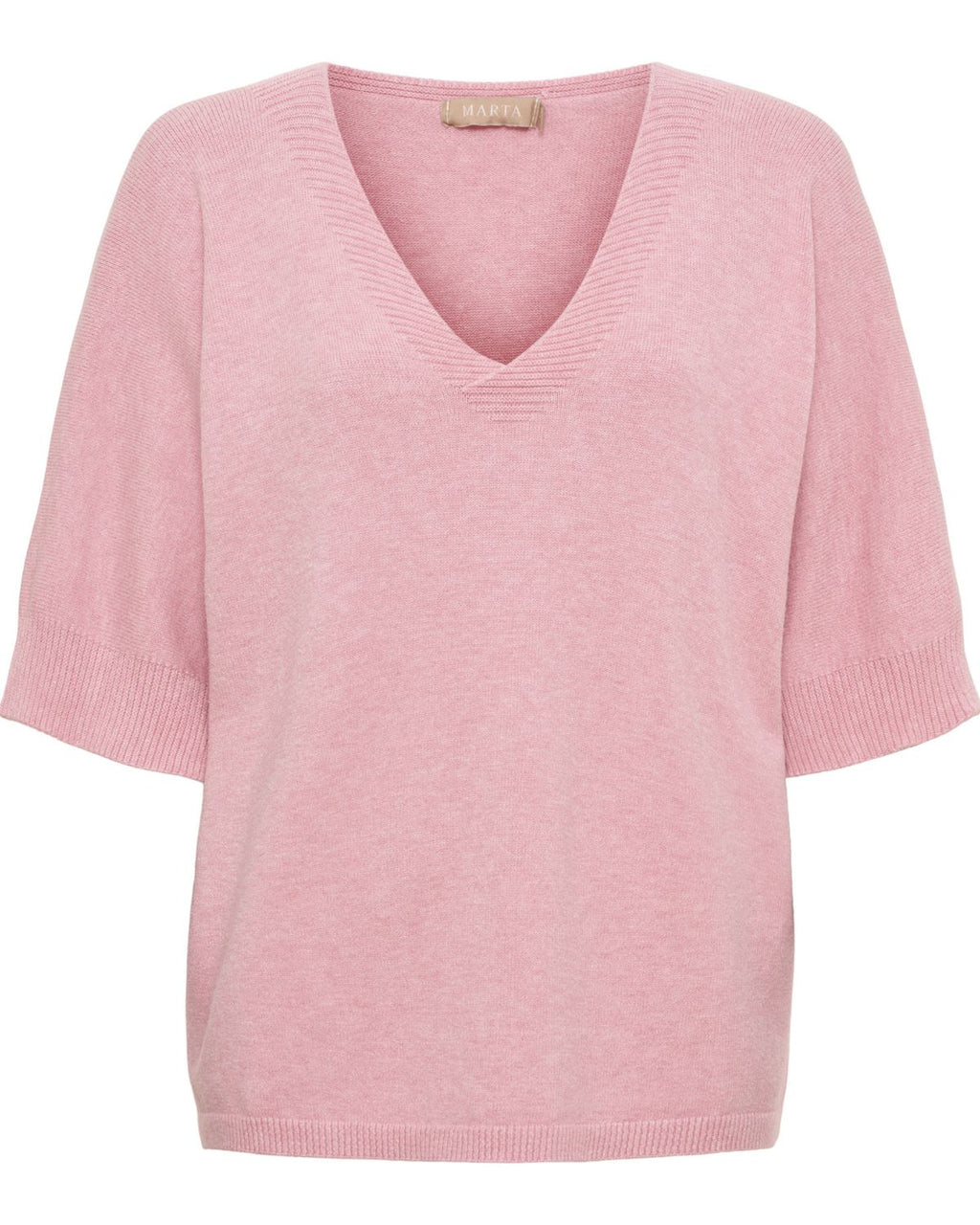 Inaya V-ringad Pullover Dam Rosa Melange | Smilebutiken - Marta du Chateau