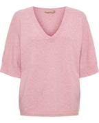 Inaya V-ringad Pullover Dam Rosa Melange | Smilebutiken - Marta du Chateau