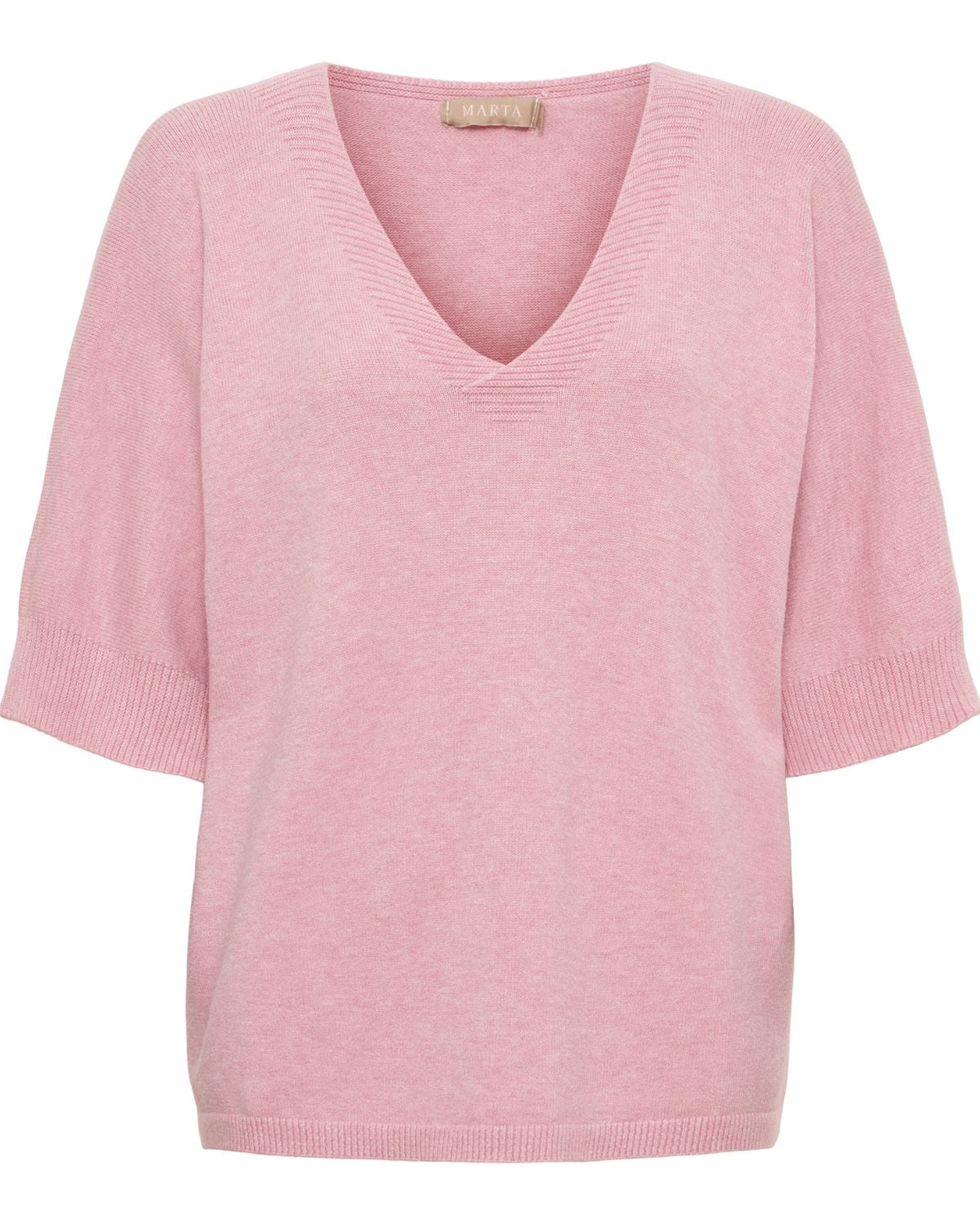 Inaya V-ringad Pullover Dam Rosa Melange | Smilebutiken - Marta du Chateau