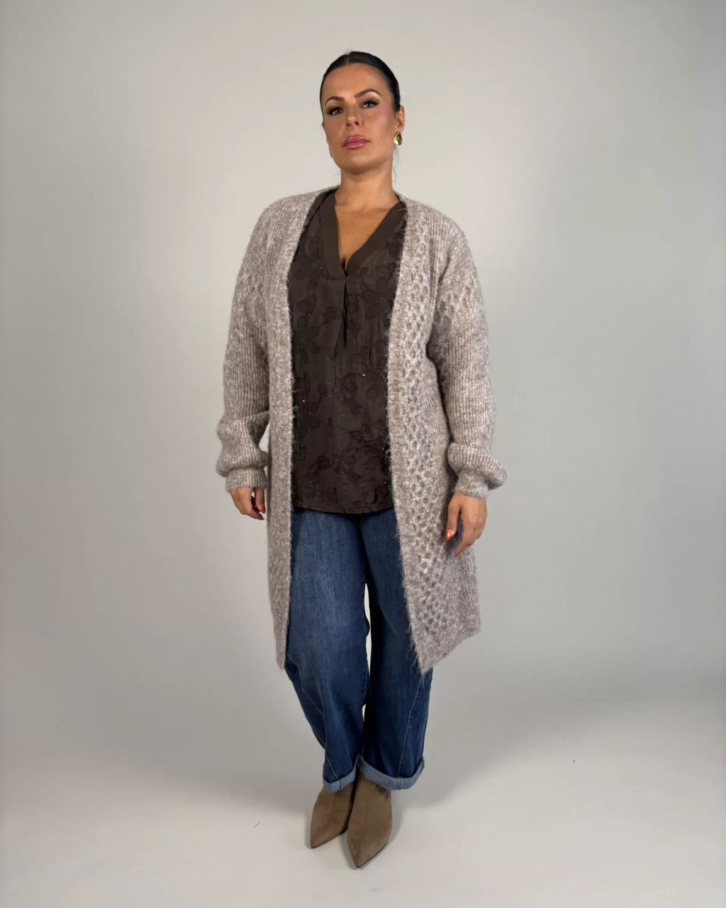 Irma Långkofta Dam Taupe | Smilebutiken - Camicia