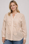 JS Millenium Sydney Blouse With Flowers Women Beige Caramelle Fashion