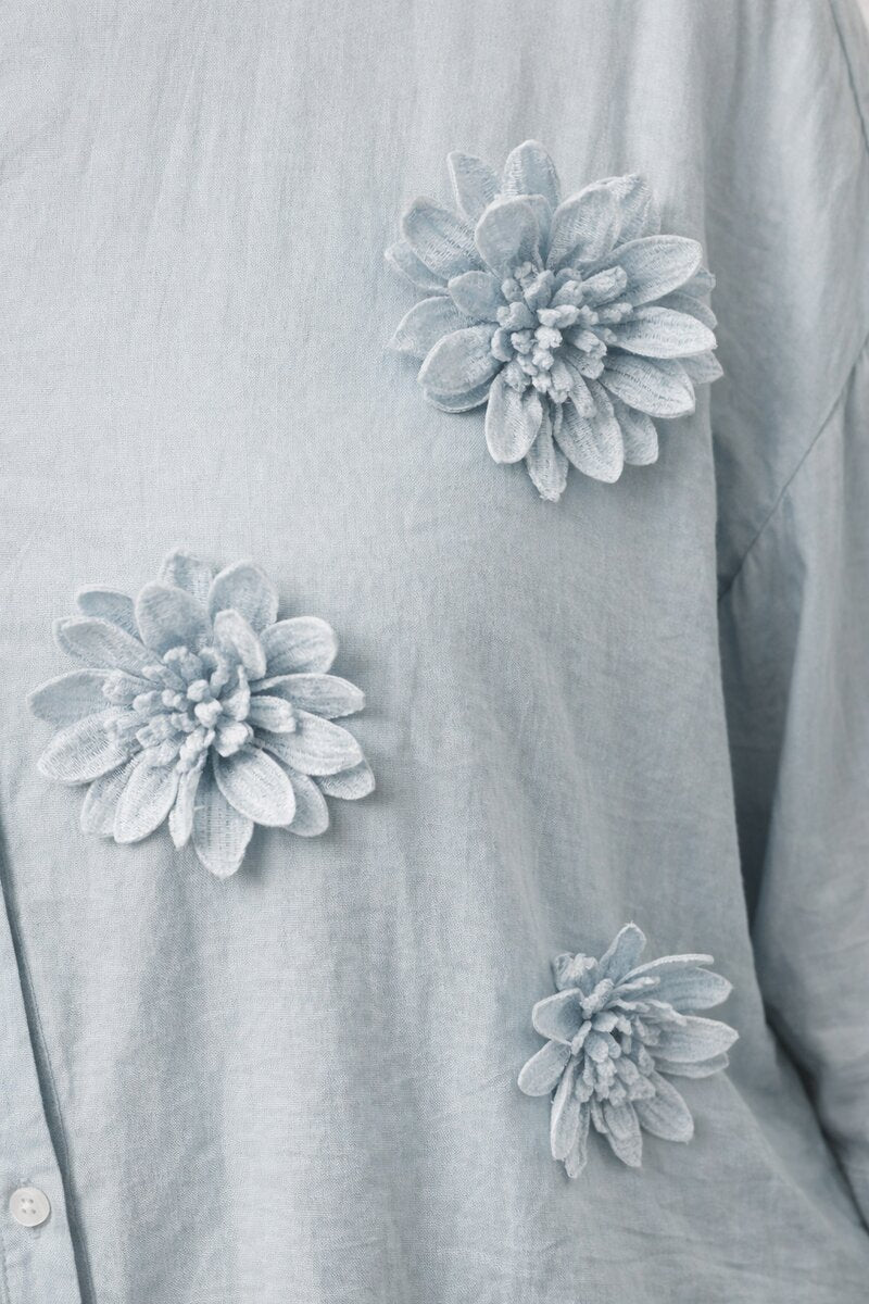 JS Millenium Sydney Blouse With Flowers Women Blue Caramelle Fashion