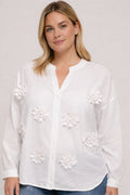 JS Millenium Sydney Blouse With Flowers Women White Caramelle Fashion