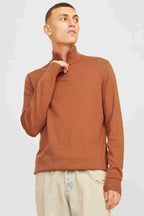Emil Stickad Tröja Herr Mocha Bisque Jack & Jones