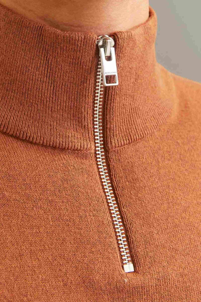 Emil Stickad Tröja Herr Mocha Bisque Jack & Jones