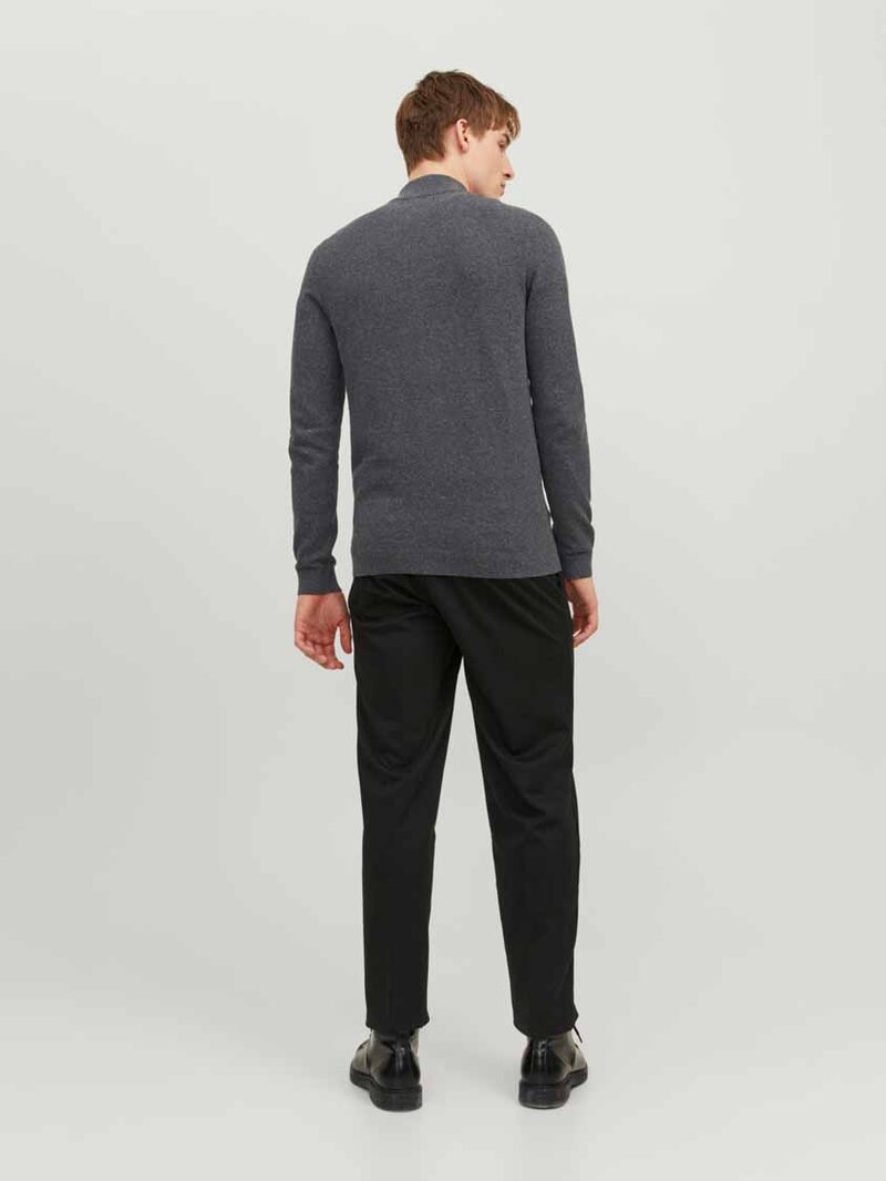Hill Knitted Cardigan Men Dark Grey Mel Jack & Jones