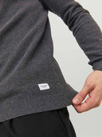 Hill Knitted Cardigan Men Dark Grey Mel Jack & Jones