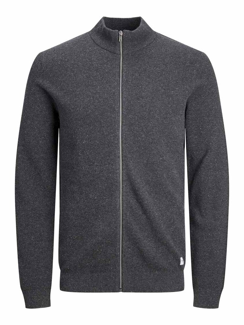 Hill Knitted Cardigan Men Dark Grey Mel Jack & Jones