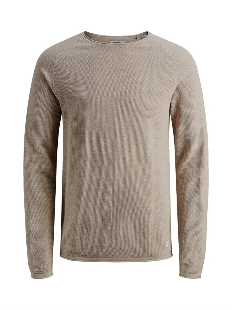 Hill Stickad Tröja Herr Beige - Jack & Jones