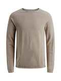 Hill Stickad Tröja Herr Beige - Jack & Jones